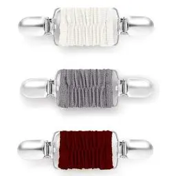 Produktbild: 3 Stück Pullover Clips Sweater Cardigan Clip Elastisch Broschen für Kleidung 3 Farbe Handschuh Fäustling Clips Unisex Einfache Elegante für Pullover, Kleider, Hemden