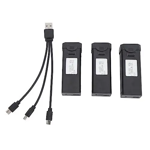 Produktbild: 3 Stück RC Flugzeug 1800 MAh Lithiumbatterie mit 3-in-1-Ladekabel für F184 S93 L900 A258 RC Flugzeug