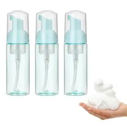Produktbild: 3 Stück Reisegröße klar Leere Flasche Schaumspender 50 ml Schaumflasche Schaumseifenspender Schaum Pumpe Flasche, Nachfüllbarer Tragbare Spenderflasche Schaum Seifenspender Schaumspender(Grün)