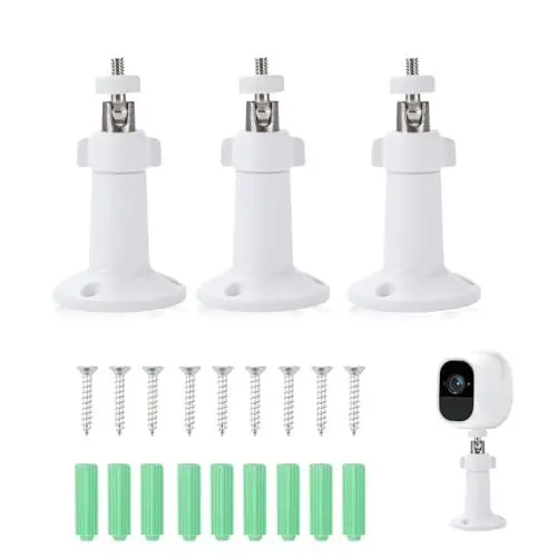 Produktbild: 3 Stück Ring Kamera Halterung, Sicherheitskamera Wandhalterung 360° Verstellbare Kamerahalterung Flexible Halterung für Indoor Outdoor Kamera Zubehör mit Schrauben (Weiß)