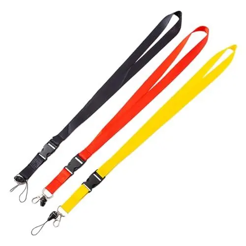 Produktbild: 3 Stück Schlüsselbänder Umhängebänder Lanyards Schönes Umhängeband Bunt Schlüsselband schnelle Veröffentlichung Schnalle Schlüsselbänder Wristlet für Ausweise,Impfpass Erwachsene(Schwarz+Rot+Gelb)