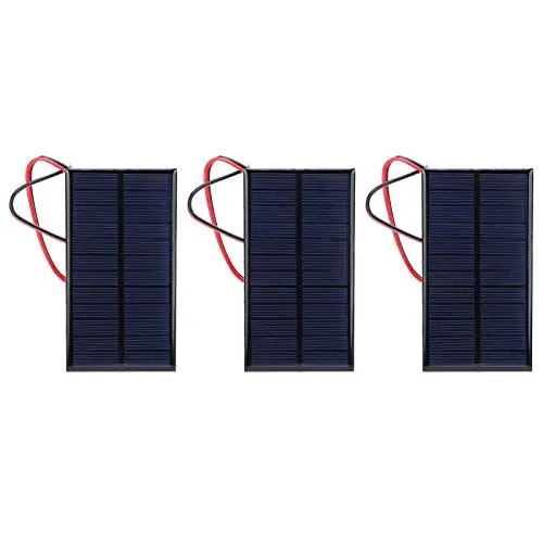Produktbild: 3 Stück Solarpanel DC 6V 1W Solarmodul Solarzelle Polykristallines Silizium Solarpanel mit 30 cm Kabel für Sonnenenergie DIY Wissenschaft Projekte