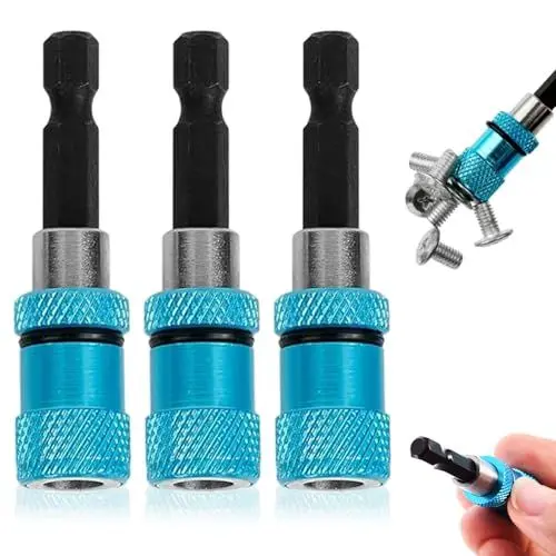 Produktbild: 3 Stück Trockenbau Bit Bithalter, 1/4-Zoll-Sechskantschaft Schnellwechsler Magnetisch Bit, Trockenbauschrauber Aufsatz Magnetischer Bit, Halter Halterung Schraubendreher, Magnetischer Bithalter