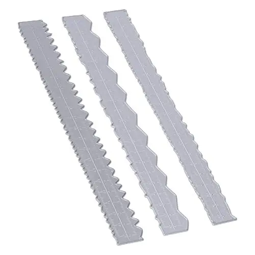Produktbild: 3 Stück Unregelmäßige Kanten Lineal Deckle Kanten Lineal Reißlineal DIY Herstellung Kohlenstoffstahl für Kartenherstellung Papier