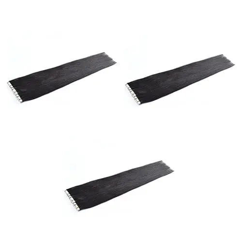 Produktbild: 3 Stück Verlängerungs-Haarspangen Echthaar-Perücken Braunes Klebeband Echte Haarverlängerungen Haarverlängerungen Echthaarverlängerungen Haarnadel-Stirnband Haarteil