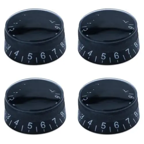 Produktbild: 3 Stücke/4 Stücke Elektrische Gitarre Knöpfe Geschwindigkeit Volume Tone Control Knöpfe Kompatibel Mit Elektrische Gitarre Teile Ersatz(Black,4)