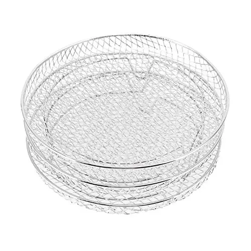 Produktbild: 3 Teiliges Stapelbares Luftfritteuse Dörrgestell aus Edelstahl, Air Fryer Dehydrator Racks Edelstahl Obst Fleisch zum Dehydrieren von Lebensmitteln, Fleisch und Früchten
