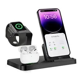 Produktbild: 3 in 1 Ladestation für Apple-Geräte,3-in-1 Schnellladestation kompatibel mit Apple Watch 8/Ultra/SE/7/6/5/4/3,Direkte Aufladung Schnellladestation für iPhone 14/13/12/11/7/6/5 und AirPods 1/2/3/Pro