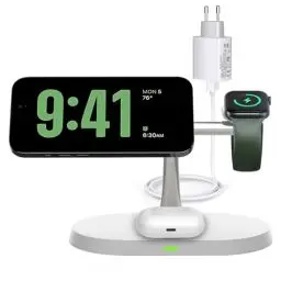 Produktbild: 3 in 1 Magnetisches Kabelloses Ladegerät,kompatibel mit Magsafe Ladegerät für iPhone 16/15/14/13/12,mit PD-Adapter Faltbare schnelle Ladestation für Apple Watch 10/9/8/7/6/5 und Airpods Pro/4/3