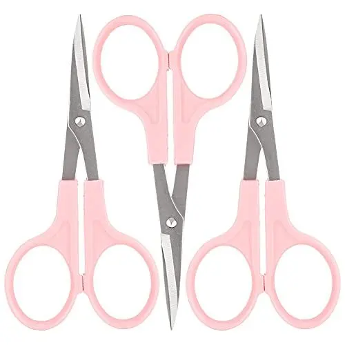 Produktbild: 3 kleine Bastelscheren, Näh- und Stickscheren, gebogene Schere, Mini-Schere zum Schneiden von Bastelfäden und Handarbeitsgarn