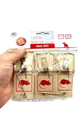 Produktbild: 3 x Mausefalle Mausefallen Holz Falle Schlagfalle Tierfalle Maus fangen 10x4,5cm
