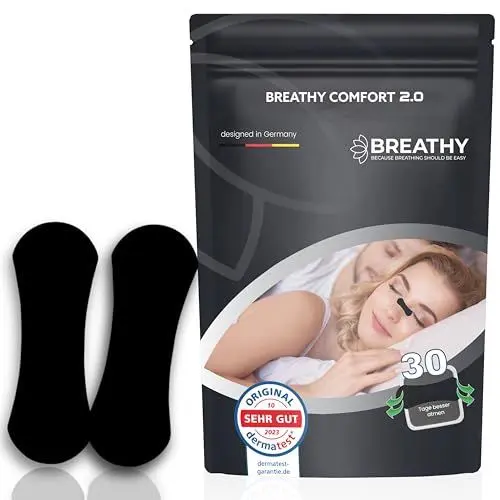 Produktbild: 30 Nasenpflaster gegen schnarchen (anti schnarch Nasenpflaster besser Atmen) nose Strips gegen Schnarchen Nasenstrips verbessern Sie Ihre Atmung,vertbesserte Regeneration (30xSchwarz)