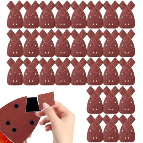 Produktbild: 30 STK für Black und Decker Mouse Schleifpapier, Körnung 80 Maus Detail Schleifblätter, Detailschleifer, Klett-Schleifdreiecke, Schleifpads, Dreieckschleifer für Black und Decker Detail Palm Sander