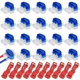 Produktbild: 30 Stk Mähroboter Kabelverbinder, Rasenroboter Kabelverbinder, Rasenmäher Automower Kabel Verbinder, Wasserdicht Kabelklemme für Begrenzungskabel Kabelenden Quetschverbinder, mit 10 x Verbinder