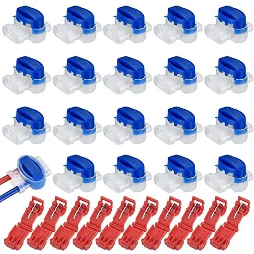 Produktbild: 30 Stk Mähroboter Kabelverbinder, Rasenroboter Kabelverbinder, Rasenmäher Automower Kabel Verbinder, Wasserdicht Kabelklemme für Begrenzungskabel Kabelenden Quetschverbinder, mit 10 x Verbinder