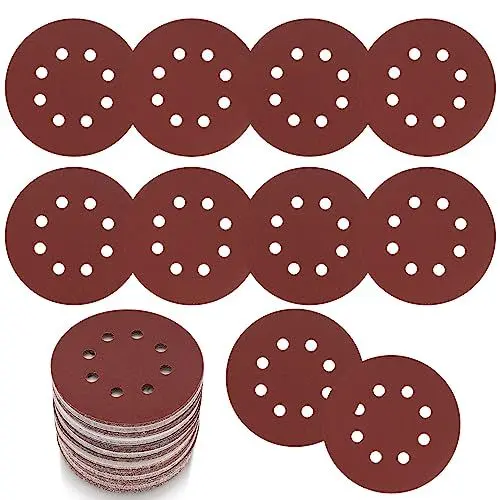 Produktbild: 30 Stk Schleifpapier 125mm Klett, Schleifscheiben, 8 Löcher Rund Klett Schleifpapier für Exzenterschleifer Holz, Metall, Farbe (40 Körnung)