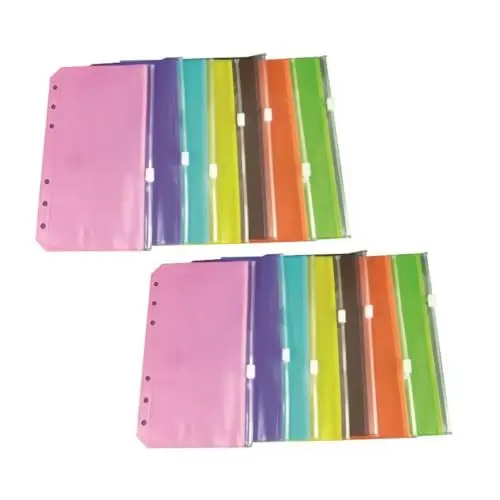 Produktbild: 30 Stück A6 Bindertaschen, Dokumententasche Kunststoff 6-Loch-Reißverschluss, Wasserdichter Transparent Loseblatt Taschen für Notebook