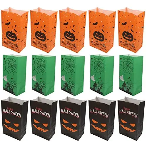 Produktbild: 30 Stück Halloween Papier Leckerlibeutel Halloween Papier Trick or Treat Taschen Halloween Kraft Geschenk Leckereien Papiertüten Geschenkverpackung Beutel für Halloween Party Gastgeschenke