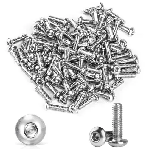 Produktbild: 50 Stück M6 Schrauben Set, M6 x 16mm Linsenkopfschrauben mit Innensechskant Schrauben, A2 V2A Edelstahl Rundkopfschrauben Flachkopfschrauben Innensechskantschrauben Maschinenschrauben