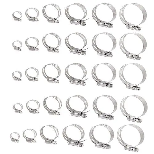 Produktbild: 30 Stück Schlauchschellen Set, Schlauchschellen Edelstahl Einstellbare 6–51 mm Rohrschellen für Gartenschlauch Schellen Kraftstoffpumpe Haus Gas Rohr