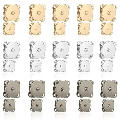 Produktbild: 30 Stücke Magnetknöpfe Nähen, Magnetverschluss Taschen Knopf Magnetische Druckknöpfe zum Annähen Magnetknopf für Geldbörsen Handtaschen (14 + 18 MM)