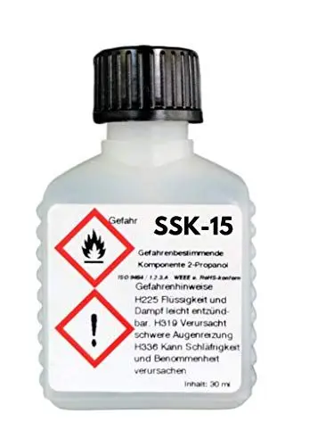 Produktbild: 30 ml Flussmittel SSK-15 in Pinselflasche (No-clean Elektronik-Flussmittel mit 15,0% Feststoff), perfekt zum Handlöten, SMD-löten u. Litzenverzinnen