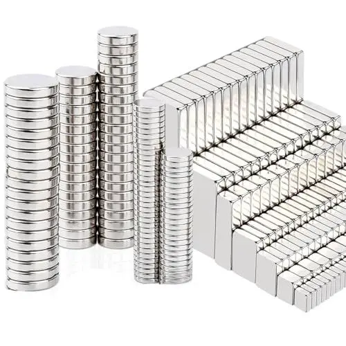 Produktbild: 300 Stück Magnete Stark, 4 Verschiedene Größen, Neodym Magnete Extra Stark Silber, Kleine Magnete für Magnettafel, Magnete Klein Stark Mini Magnete für Whiteboard, Handwerk, Kühlschrankmagnete, Magnet