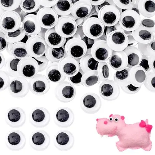 Produktbild: 300 Stück Wackelaugen Selbstklebend 12mm Runde Schwarz Weiß Kulleraugen Selbstklebend Kunststoff Bastelaugen Kunststoff Kleine Googly Eyes Augen für DIY Basteln Scrapbook Dekorationen
