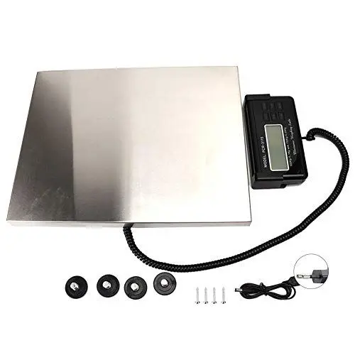 Produktbild: 300KG Digitalversand Postwaage Hochleistungs-Paketwaage aus rostfreiem Stahl (660 Lbx0,1 Lb) mit LCD-Display und Hintergrundbeleuchtung, 110-220 V EU-Stecker
