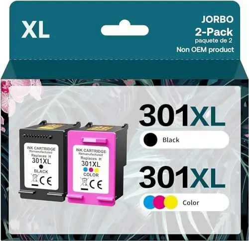 Produktbild: 301 XL Druckerpatrone Ersatz für HP 301 Druckerpatronen Multipack hohe Kapazität für HP Deskjet 1000 1050 1510 2050 2510 2540 3050 OfficeJet 2620 2622 Envy 4500 4502 5530 5532 (Schwarz, Farbe)