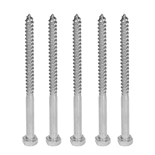 Produktbild: 304 Edelstahl-Halbsechskantschrauben, 304 Edelstahl-Schienenschraube, Sechskantschrauben, 304 Edelstahlgewinde, Holzsechskantschrauben, Selbstschneidende Holzschraube (M8*130MM)