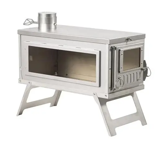 Produktbild: 304 Edelstahl Camping Zeltherd, Ultraleichter Faltbarer Tragbarer Holzofen mit Kaminrohren und Drehdämpfer, Zeltheizungen Herd für Camping Heizung und Kochen