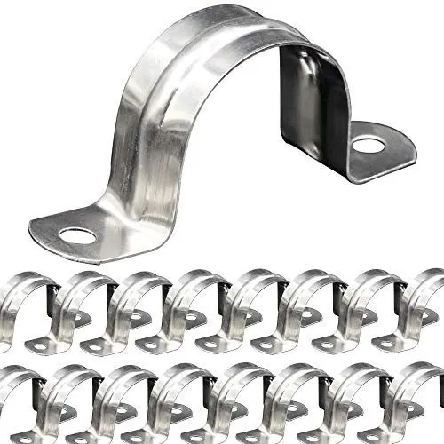 Produktbild: 30-Packungen M40 Edelstahl-starres Rohrband, （40MM Radius）Hochleistungs-Rohrbefestigungshalter mit 2-Loch-Kabel-U-Klammer-Aufhänger