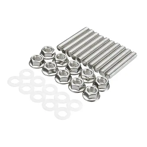Produktbild: 30st Krümmerbolzen Aus Edelstahl Auspuffkrümmer-stehbolzensatz Aus Edelstahl Auspuffkrümmerbolzen Kfz-einbausatz Auspuffkrümmerschraube Auto Auspuffkrümmer Silver iplusmile