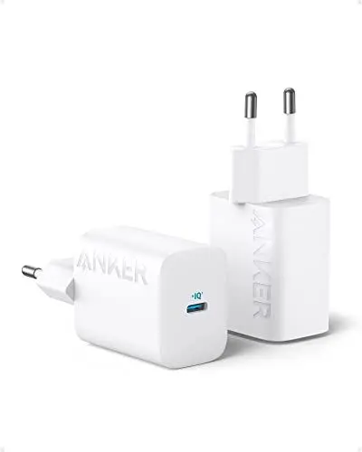 Produktbild: 30W USB-C Ladegerät (2er Set) Anker 312 USB-C Netzteil, Kompaktes High-Speed Schnellladegerät für iPhone 15/15 Pro/15 Pro Max, Samsung S23, MacBook Air, Pixelbook, iPad und weitere (ohne Ladekabel)
