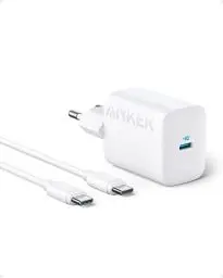 Produktbild: 30W USB-C Ladegerät, Anker 312 USB-C Netzteil, Kompaktes High-Speed Schnellladegerät für iPhone 14/13/12 Serie, Samsung S23, MacBook Air, Pixelbook, iPad Pro und weitere (inkl. 1,5m Ladekabel)
