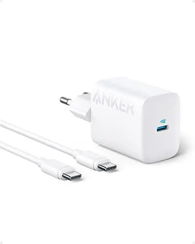 Produktbild: 30W USB-C Ladegerät, Anker 312 USB-C Netzteil, Kompaktes High-Speed Schnellladegerät für iPhone 14/13/12 Serie, Samsung S23, MacBook Air, Pixelbook, iPad Pro und weitere (inkl. 1,5m Ladekabel)