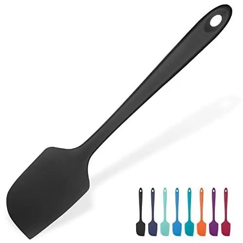 Produktbild: 315℃ Hitzebeständiger Großer Silikon Spatel: U-Taste Antihaft Flexibler Nahtloser Teigschaber, Backen Kochen Silikon Küchenutensilien mit Nylonkern zum Mischen Rühren Schaben (29cm, Schwarz)