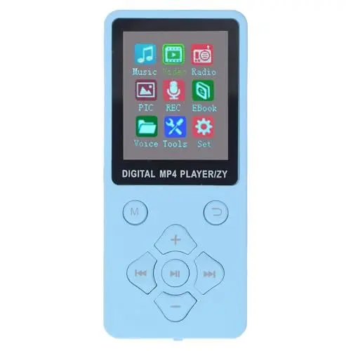 Produktbild: 32 GB MP3-Player mit Bluetooth, HiFi-Sound, 1,8-Zoll-Bildschirm, Tragbarer Musik-Player mit Kopfhörern, Rauschunterdrückung, MP3-Musik-Player, Erweitert auf Bis zu 128 GB (Blue)