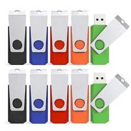 Produktbild: USB Stick 64GB 10 Stück Set KEXIN 64 GB USB Sticks Speicherstick USB2.0 Rotate Metall USB Flash Drive 10er Pack USB Flash-Laufwerk USB-Stick für PC/Mac/Desktop/Laptop