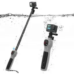 Produktbild: 33 Zoll Unterwasser Selfie Stick mit Bluetooth Fernbedienung, Wasserdichter Einziehbarer Selfie Stick für Gopro Hero 13 12 11 10 9 8, Geeignet für Surfen, Schnorcheln und Tauchen(Innerhalb von 98 Fuß)