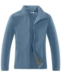 Produktbild: 33,000ft Damen Fleecejacke mit Durchgehendem Reißverschluss Stehkragen Damen Leichte Fleece Jacke Antistatische Outdoor Damenjacke für Wandern und Freizeit, Graublau M