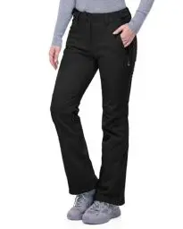 Produktbild: 33,000ft Damen Skihose Outdoorhose Wasserdicht Winddichte Softshellhose Warme Gefütterte Trekkinghose Atmungsaktive Schnelltrocknende Thermohose Wanderhose Winter Ski Pants Women Schwarz 36W*29L