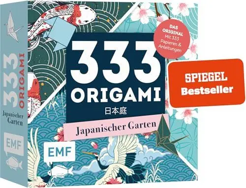 Produktbild: 333 Origami – Japanischer Garten – Zauberschöne Papiere falten für Japan-Fans: Das Original: Mit Anleitungen und 333 feinen Papieren: Hochwertiges Origami-Papier mit Blüten-, Wasser- und Tiermotiven