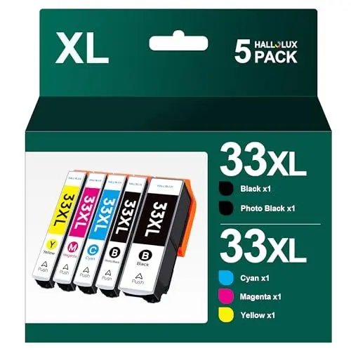 Produktbild: 33XL 33 XL Druckerpatronen Multipack für Epson 33XL 33 XL Multipack Patronen für Epson XP-7100 XP-8300 Tintenpatronen für epson XP-7100 XP-830 XP-900 XP-540 XP-530 XP-640 XP-645 XP-635 XP-630 5er-Pack
