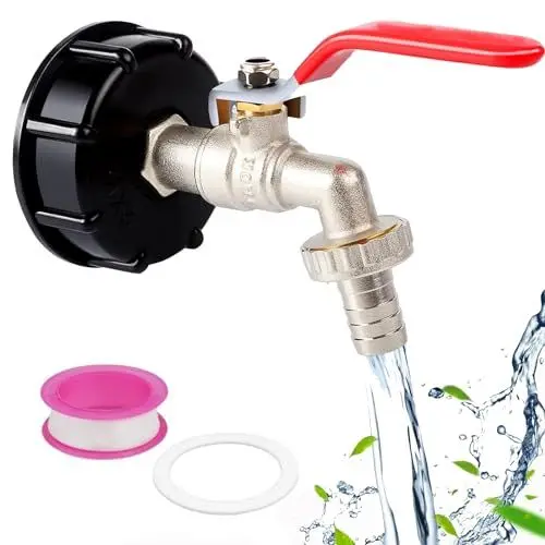 Produktbild: 3/4'' IBC Auslaufhahn, IBC Adapter aus Legierung 1000 Liter Wassertank Zubehör, Gartenschlauch Wasserhahn Wassertank Schlauchanschluss Ersatz für IBC Regenwassertanks