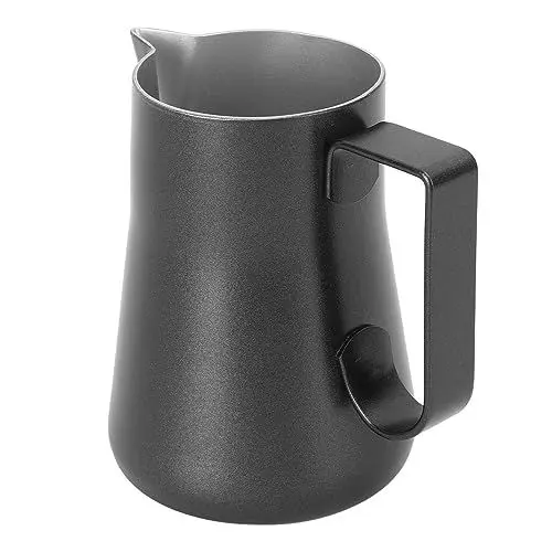 Produktbild: 340 ml Edelstahl-Milchaufschäumkännchen für Kaffeegetränke, 350 ml, Smart Pouring Kitchen Cafe (Schwarz)
