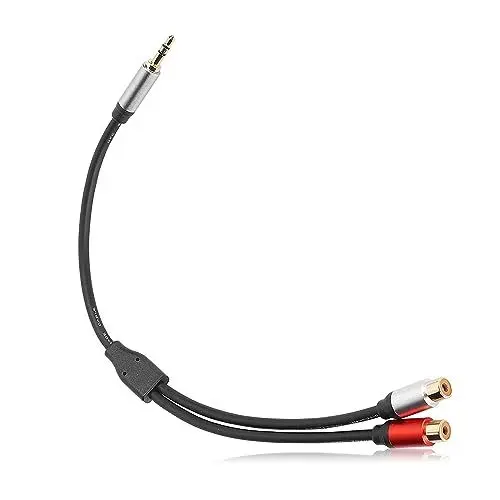 Produktbild: 3,5 Mm Stecker auf 2 -Buchse Stereokabel, Audiokabel 1 Aufgeteilt in 2 3,5 Mm Stecker auf 2 Buchse Stereo-Kabel Subwoofer-Anschlusskabel Für TV, Radio, Computer (0,3 Mio)
