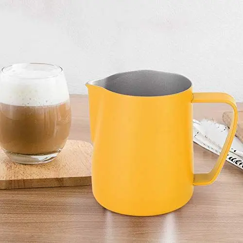 Produktbild: 350-ml-Milchaufschäumkännchen aus Edelstahl, Aufschäumer für Kaffee-Latte-Becher, Behälterutensilien mit Einzigartigem Eagle-Mund-Griff für Bequemes Greifen, Hitzebeständige