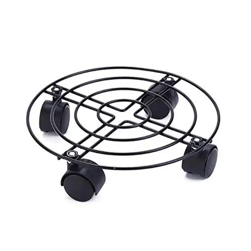 Produktbild: 35cm Pflanzen Caddy Pflanzenroller Metall Blumentopf Ständer Rund Blumenroller Kübelroller Plant Stand für Innenbereich Außenbereich